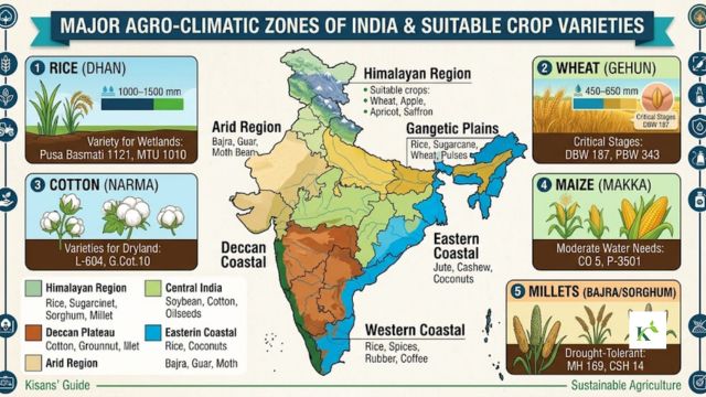 major agro-climatic zones and suitable crops